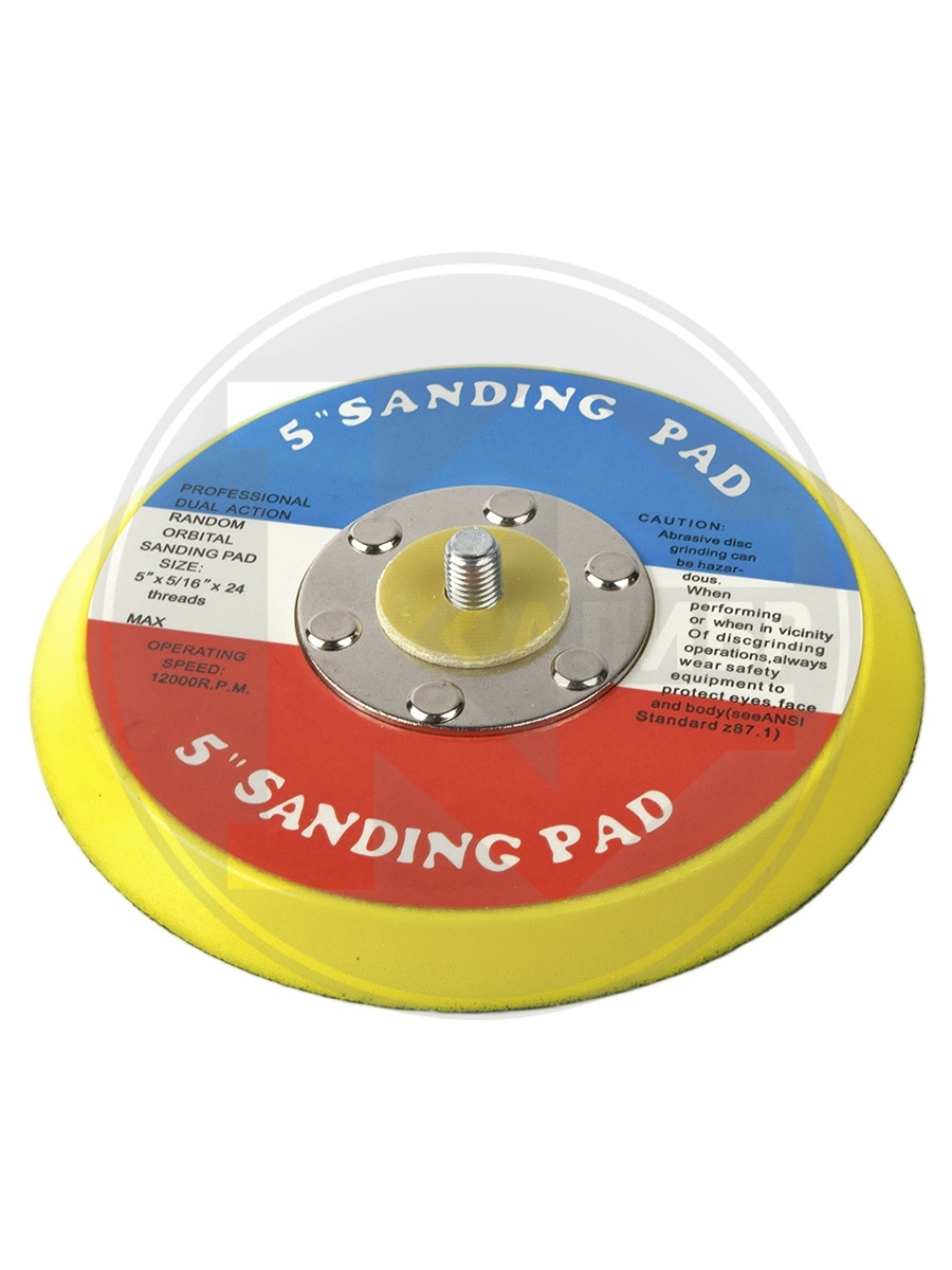 Подошва 125мм (5"*5/16*24, М8) (липучка) для пневмошлифовалки 1